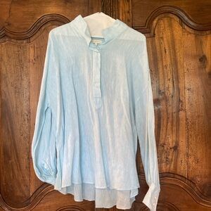 ANN MASHBURN Sky Blue Anya Linen Shirt